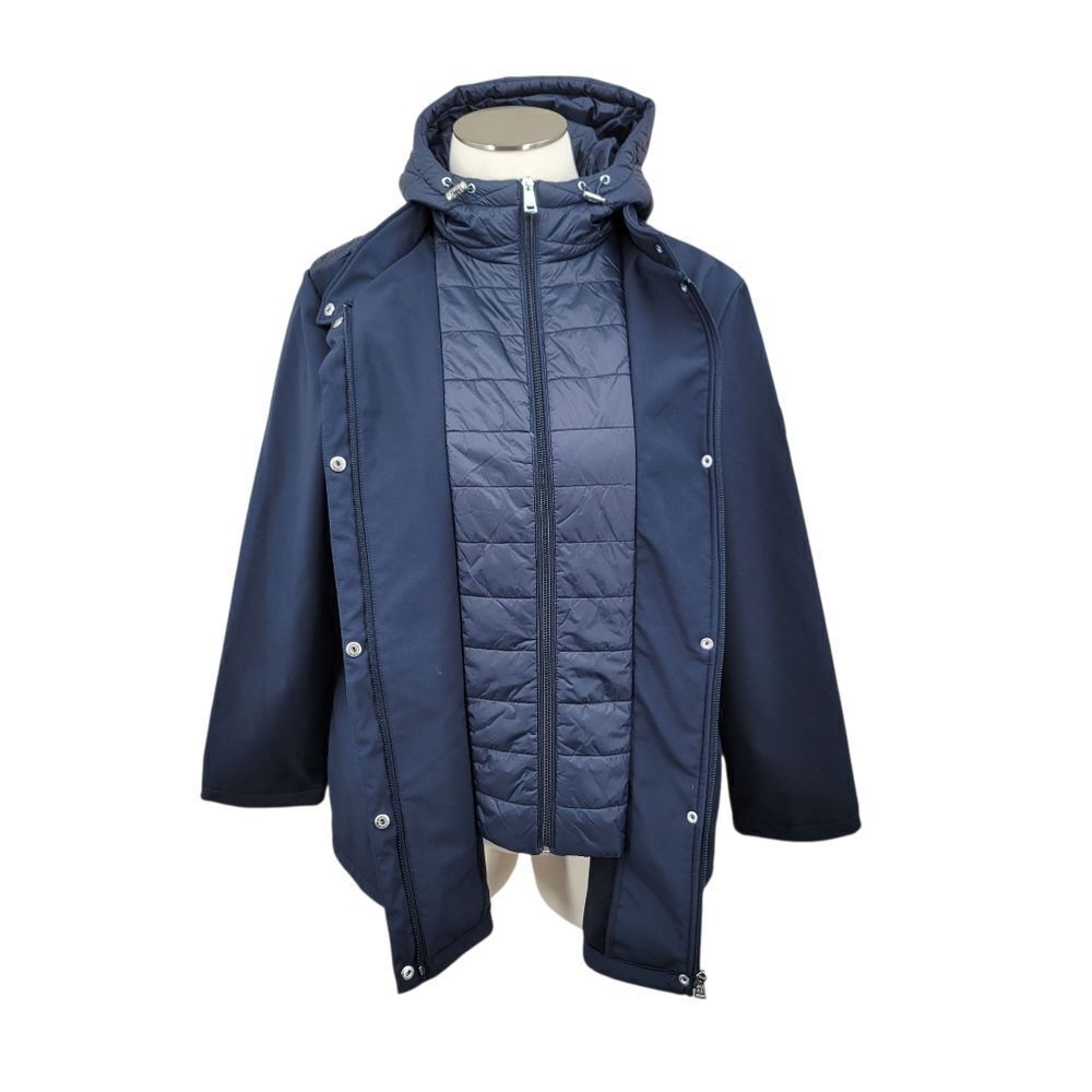 Lauren Ralph Lauren Navy Hooded Puffer Jacket Women's Plus Size 2X